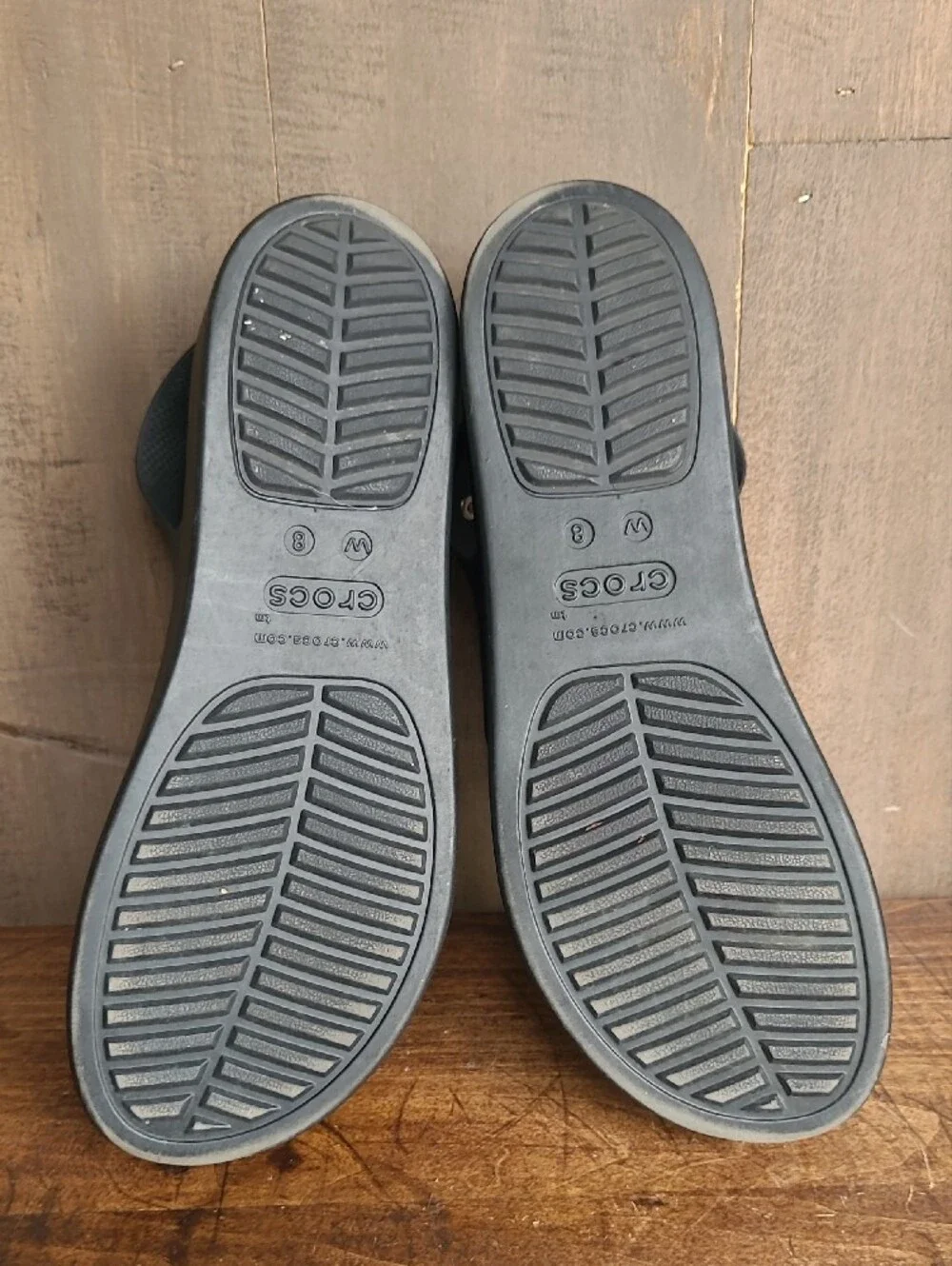 Crocs Brooklyn Wedge Sandal Women's sz 8 Black Double Strap Platform Sandal
